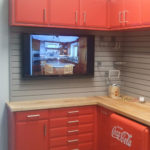 Custom Garage Cabinets Coca-Cola Themed Cabinets with TV