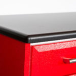Custom Garage Cabinets Red and Black Closeup