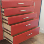 Custom Garage Cabinets Red Drawers Pulled Out