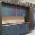 Custom Garage Cabinets Blue and Black Storage Solutions