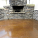 Garage Floor Coatings Brown and Fireplace