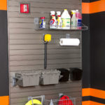 Slatwall Garage Storage Grey Cleaning Supply Storage